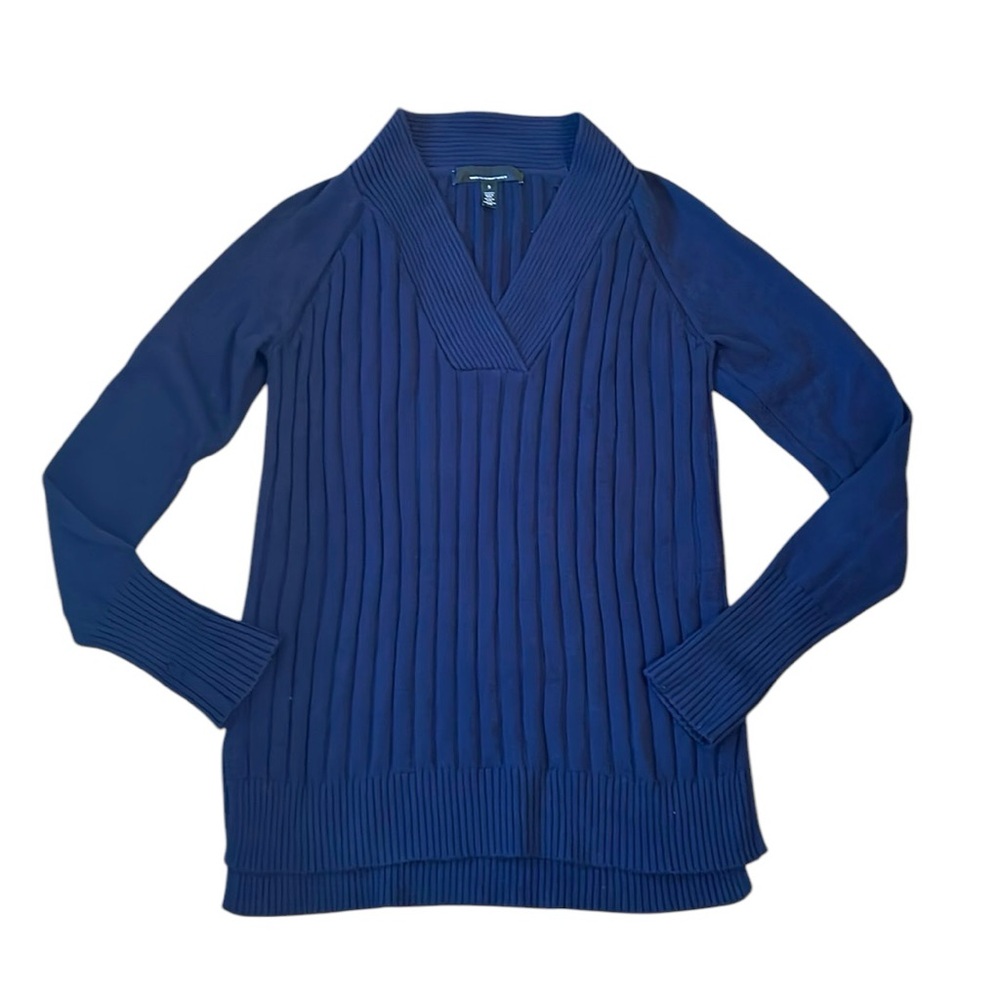 WHITE HOUSE BLACK MARKET Ribbed Cashmere Blend Blue Sweater Women’s Size Small